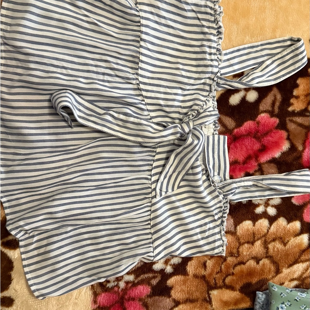 American Eagle Outfitters Blue and White Striped Blouse